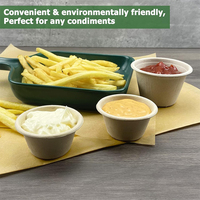 Tasses à soufflé jetables en portion compostable de 2oz Tasses à condiments biodégradables Tasses à portion d'échantillon en fibre de bagasse