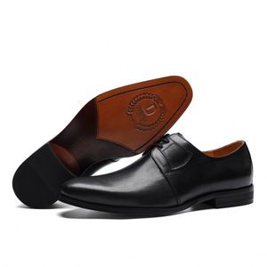 Short Heel <b>Classy</b> Formal Oxford Men Genuine Leather Dress Shoes - Product Image 1