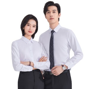 Unisex Workwear Shirt Bamboo Fiber Anti-Wrinkle Professional Business Formal Wear Short Sleeve Long Sleeve For Office Commuter - Product Image 5