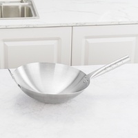 Grand pot commercial 30cm-80cm Wok en acier inoxydable transfrontalier avec double oreille manche en bois fond épaissi
