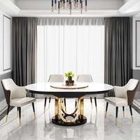 Einfacher Esstisch Luxus moderne runde Tisch Multifunktion möbel mit Plattenspieler Induktion sherd Home Dining Set