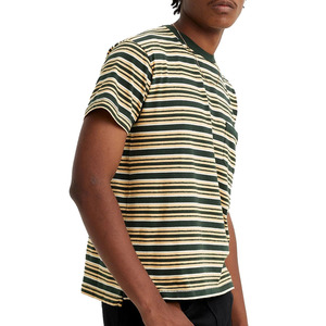 เสื้อยืดแขนสั้นลายทางคลาสสิกสำหรับผู้ชาย พร้อมลวดลายแนวนอนและผ้าฝ้ายเนื้อนุ่มสำหรับสวมใส่สบายๆ ในชีวิตประจำวันและสวมใส่ได้ตลอดกาล - Product Image 5