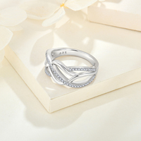 Ensemble de bagues de couple torsadées en argent sterling 925, serties de zircone cubique, bagues infini pour lui et pour elle, bijoux pour les doigts, cadeau