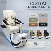Ensemble de fauteuils de salon modernes de luxe avec dossier inclinable électrique, spa pour les pieds professionnel, massage, manucure et pédicure