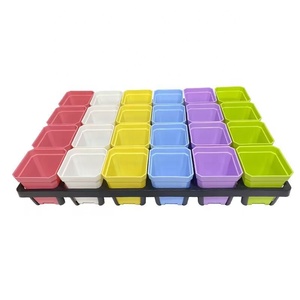 Palette support de pot de fleur <span class=keywords><strong>rectangulaire</strong></span> 20/24 trous pots succulents en plastique en pot plateaux de transport - Product Image 4