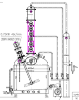 Colonne de distillage à reflux d'alcool, d'alcool, de nouveauté, 1500l, colonne de distillation, pour stocker l'alcool, cuivre