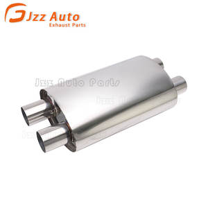 Tanning esausto sistema 2 "Dual in Out Middle marmitta in acciaio inox doppio tubi risonatore di scarico universale - Product Image 2