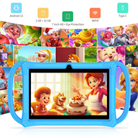 Tablette Android 13 pour enfants de 7 pouces, 2 Go de RAM, 32 Go de stockage, WiFi 6, écran tactile IPS, tablette éducative pour les étudiants