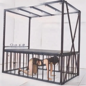 BDSM SMホテル 寝室 一体型 奴隷ケージ 拘束具 ダンジョン 大型拘束Xフレーム セックストイ家具 多機能セックスベッド - Product Image 4