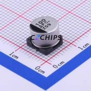 ตัวเก็บประจุอิเล็กโทรไลต์อะลูมิเนียมแบบ SMD รุ่น EEEFC1A101AP, ขนาด D8xL6.2 มม., 100uF, 20%, 10V, 172.5mA-120Hz - Product Image 1