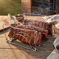Support de cuisson pliable 3-en-1 innovant en acier inoxydable pour fumoir, barbecue et rôtissoire, idéal pour cuisses et ailes de poulet