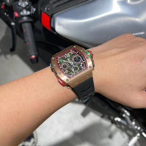 Luxury Men's Rose Gold Chronograph Skeleton Automatic <b>Watch</b> with Sapphire Crystal High-Quality Sports Mechanical Wristwatch - Product Image 5
