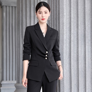 Women's Yellow Suit Set Autumn Casual Korean Style Full Sleeve Polyester Fiber Worsted Fabric - Product Image 4