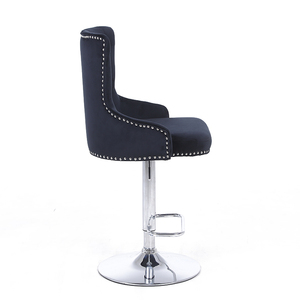 Modern European Style Nordic Luxury High Counter Velvet Bar <strong>Stool</strong> <strong>Adjustable</strong> for Dining Living Room Home or Hotel Use - Product Image 3