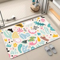 Tapis de salle de bain antidérapant, fabriqué à la machine, écologique, avec support en PVC rembourré, épaisseur 3,5 mm, pour entrée et toilettes, séchage rapide