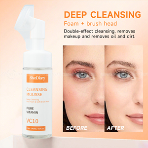 <span class=keywords><strong>Mousse</strong></span> <span class=keywords><strong>Nettoyante</strong></span> <span class=keywords><strong>Visage</strong></span> Douce Éclaircissante à la Vitamine C avec Glycérine et Acides Aminés pour Peaux Sensibles Nettoyage en Profondeur 140ml - Product Image 6