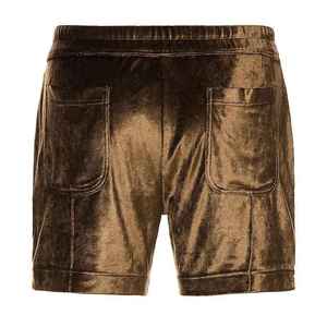 2025 Shorts en velours de luxe pour hommes personnalisés vêtements de sport de haute qualité en polaire de velours solide personnalisable - Product Image 4