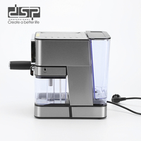 Mesin Espresso 15 Bar ULKA Pump 1350W Dual Boiler Semi-Otomatis Pengaduk Susu Layar Sentuh LED Stainless Steel Rumah Tangga
