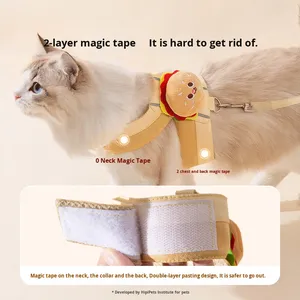 <span class=keywords><strong>Harnais</strong></span> anti-rupture à la mode <span class=keywords><strong>pour</strong></span> <span class=keywords><strong>chat</strong></span> avec fermeture à bouton <span class=keywords><strong>pour</strong></span> une utilisation en extérieur sur les chatons chats adultes chiots - Product Image 3