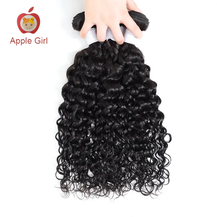 Virgin Cuticle Aligned Human Hair Bundles Wet And Wavy Brazilian Water Wave Hair Bundles Natural Black Water Wave Hair Bundles