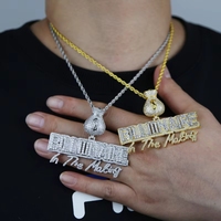 Pendentif Lettre BILLIONAIRE en Zircon Cubique (CZ) style Hip Hop, Bijoux en Gros pour Chaîne Cubaine