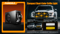 Aurora LED Car Hidden Grille Light Éclairage Externe Dual-Color Offroad Light Led Driving Lamp pour Camion Jeep