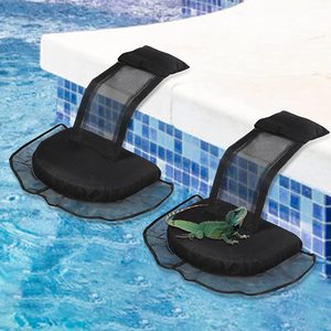 Rampe de sauvetage flottante pour animaux, en maille noire, pour piscines, aide à l'évacuation des grenouilles et des petits animaux, utilisation en extérieur - Product Image 2