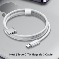 Cable de Carga Rápida de 140W con Adsorción Magnética Tipo-C a Magg 3, Seguro, con Trenzado de Nailon para Portátil