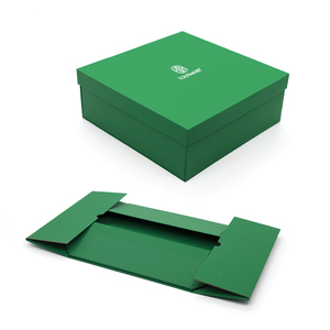 Boîte pliable à poignée verte OEM haut de gamme pour cosmétiques, vêtements, mode, festival, étui cadeau portable - Product Image 1