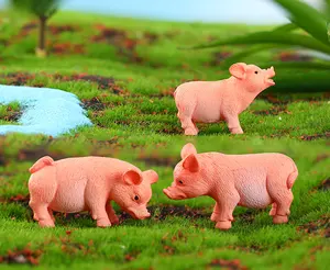 花盆花盆花园装饰塑料森林动物数字玩具猪雕像