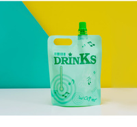 Sachets souples réutilisables à bec verseur anti-humidité pour jus, thé, eau minérale et autres boissons, en plastique de qualité alimentaire