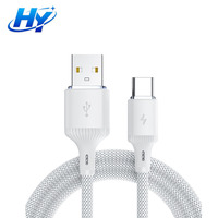 Câble de charge rapide USB Type-C 27W PD en nylon tressé, 48 brins haute densité, noyau interne en TPU pour appareil photo, ordinateur, téléphone portable