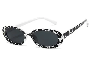 الأسود والأبيض خمر البيضاوي نظارات شمسية الإناث رخيصة الأسود ظلال الرجال ضيق أصيلة Gafas دي سول تصميم النظارات الشمسية الخاصة بك