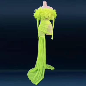 Novance Y2455 produttore di abiti da festa per donna abito da sera da spiaggia in <span class=keywords><strong>Tulle</strong></span> abito da spiaggia trasparente senza schienale <span class=keywords><strong>con</strong></span> guanti <span class=keywords><strong>lunghi</strong></span> aderenti - Product Image 1