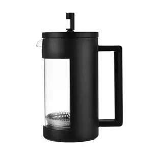 French Press untuk kopi dan pembuat teh, berkemah plastik portabel French Coffee Press, 350 ML Logo kustom perjalanan French Press