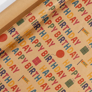 กระดาษห่อของขวัญเคลือบคุณภาพสูงแบบใช้แล้วทิ้งสำหรับวันเกิด - Product Image 1