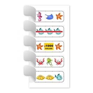 Boletos de Lotería Estilo Océano con Tiradores, Impresión Personalizada de Logotipo y Datos de Ganadores, Tarjetas Rasca y Gana para Promoción - Product Image 5