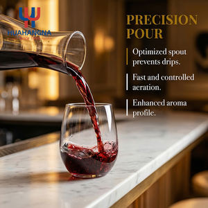 Juego de 5 Decantadores de <span class=keywords><strong>Vino</strong></span> de Cristal Transparente con Copas sin Tallo y Accesorios para Abrir <span class=keywords><strong>Vino</strong></span> en Caja de Regalo de Madera - Product Image 4