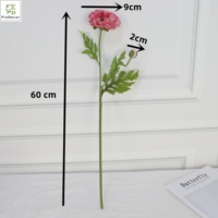Fleur de Coquelicot Artificielle Grande à 2 Têtes Toucher Réel en PU Couleur Vive pour Décoration de Mariage, Maison, Centre de Table – Vente en Gros