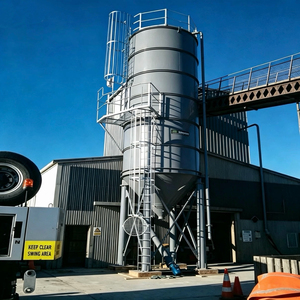 Silo de stockage de ciment 50T 100T 200T, réservoir vertical en acier boulonné avec pompe et moteur pour le stockage en vrac de cendres volantes en poudre, pour la construction en béton - Product Image 4