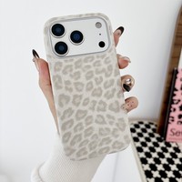 Étui de téléphone portable en cuir PU à imprimé léopard tendance pour iPhone 17 Air 16 15 14 13 Pro Max, coque antichoc avec dos givré
