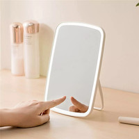 Miroir portable pliable et rechargeable par USB, lumière à 2022 LED, blanc, miroir de table de courtoisie, miroir de maquillage, cosmétique