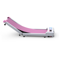 Katlanabilir Akıllı Koşu Bandı Pembe 2.5hp Motorlu Uygulama Kontrollü Yürüme Makinesi Ev Spor Salonu İçin LED Ekranlı OEM
