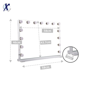 Espejo de Maquillaje Hollywood de 30 Pulgadas, Color Blanco, Espejo de Mesa <span class=keywords><strong>con</strong></span> 15 Bombillas LED Regulables, Venta al Por Mayor de Fábrica, Alta Calidad - Product Image 6