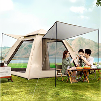 Tente de camping entièrement automatique à ouverture rapide, 3-8 personnes, double couche, tissu Oxford imperméable, tente portable pour la randonnée en plein air, la plage