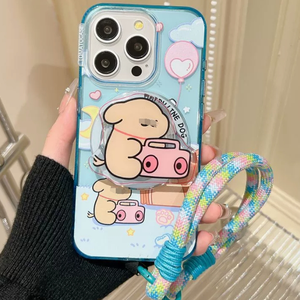 Милые Мультяшные собачьи магнитные кристаллические цветные Чехлы для мобильного телефона с магнитным кронштейном - Product Image 2