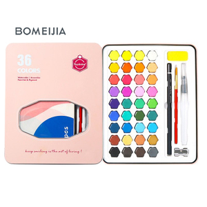 BOMEIJIA 36 colori in tinta unita pittura ad acquerello Set con pennello penna ad acqua pennello pigmento ad acquerello scuola di arte forniture - Product Image 1
