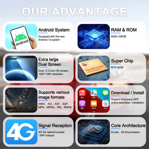 Navihua 12.3 "for Audi Q7 2005 2015デュアルスクリーンAndroidカーラジオAndroidautoカープレイカーアクセサリーカー<span class=keywords><strong>DVD</strong></span>プレーヤー - Product Image 6