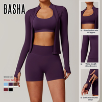 Atasan Wanita untuk Fitness, Fashion, Custom Made, Berkualitas Tinggi, Kerah Tegak, Lengan Panjang, Resleting Depan, Bahan Olahraga Kelas Atas untuk Yoga