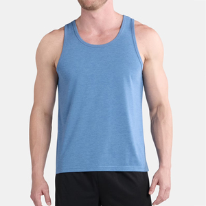 เสื้อกล้ามผู้ชายโลโก้แบบกำหนดเอง คอกลม ไร้แขน ระบายอากาศได้ดี ซับเหงื่อ เหมาะสำหรับออกกำลังกายและฝึกซ้อม - Product Image 1